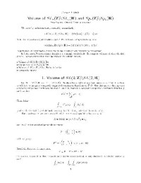 Garrett P. — Volume of SL n(Z)\SL n(R) and Sp n(Z)\Sp n(R)