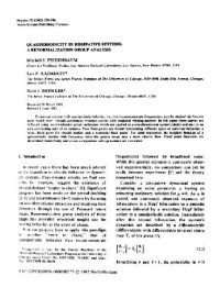 Feigenbaum. — Quasiperiodicity in dissipative systems. Renormalization group analysis