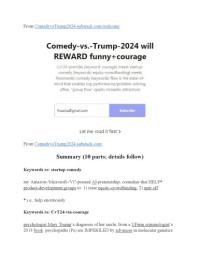 Frank Ruscica — Comedy-vs.-Trump-2024 will REWARD funny+courage: CvT24-premi$e (keyword: courage) meets startup-comedy (keywords: equity-crowdfunding) meets flowmantic-comedy (keywords: flow is the state-of-mind that enables top performance/problem-solving; often, "group