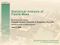N. Devaser — Statistical Analysis of Fissile Mass [pres. slides]