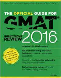 GMAC (Graduate Management Admission Council) — The Official Guide for GMAT Quantitative Review 2016 with Online Question Bank and Exclusive Video