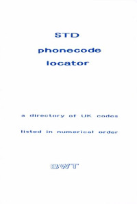 ANON. — STD phonecode locator (UK)