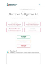 Revision village authors — Revision village Math AI SL - Number & Algebra - Medium Difficulty Questionbank