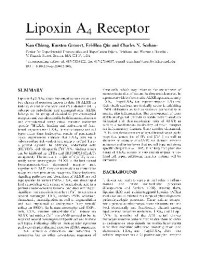 Chiang N., Gronert K., Qiu F.H. — Lipoxin A4 Receptor