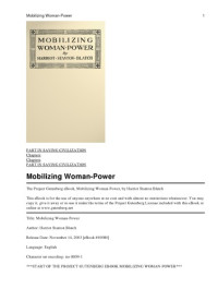 Harriot Stanton Blatch — Mobilizing Woman-Power