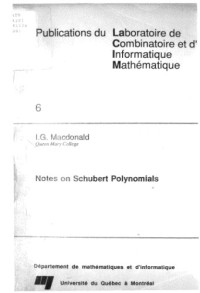 I. G. Macdonald — Notes on Schubert polynomials