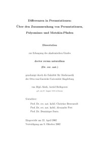 Astrid Reifegerste — Differenzen in Permutationen : über den Zusammenhang von Permutationen, Polyominos und Motzkin-Pfaden