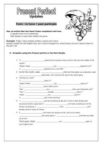  — Present Perfect: Updates Worksheet