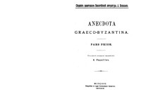 Васильев А.  — Anecdota Graeco-Byzantina: Сборник памятников византийской литературы