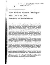 — How Mothers Maintain Dialogue with Two-Year-Olds