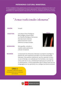Asociación de Artesanas Iskonawa — Armas tradicionales iskonawas (Pano)