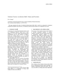 Michael S Zisman; Lawrence Berkeley National Laboratory.; United States. Dept. of Energy. Office of Scientific and Technical Information.; USDOE Director. Office of Science. Office of AdvancedScientific Computing Research. Office of High Energy Physics — Neutrino Factory Accelerator R&D : Status and Priorities