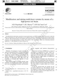 Pogrebnjak A.D., Shantyr R.I., Kul’’ment’’eva O.P. — Modification and mixing multi-layer systems by means of a high-power ion beam