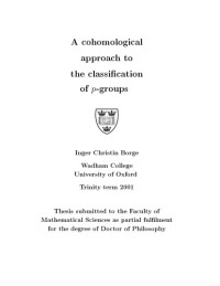 Inger Christin Borge — A cohomological approach to the classification of p-groups [PhD thesis]