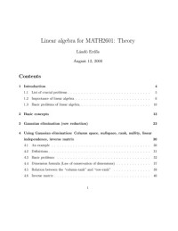 László Erdös — Linear algebra for MATH2601: Theory [Lecture notes]