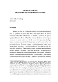 Sardenberg, Cecília Maria Bacellar — O bloco do bacalhau: protesto ritualizado de operárias na Bahia