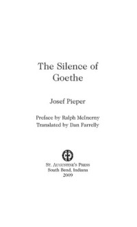 Josef Pieper — Silence of Goethe