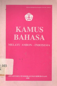 D. Takaria, C. Pieter — Kamus bahasa Melayu Ambon—Indonesia