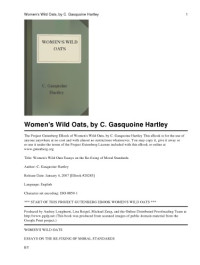 Hartley, Catherine Gasquoine — Women's wild oats: essays on the re-fixing of moral standards