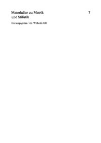 Ott, Wilhelm — Metrische Analysen zu Ovid Metamorphosen Buch I
