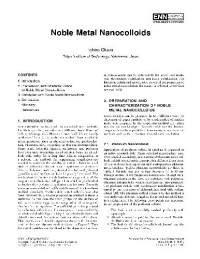 Okura I. — Noble Metal Nanocolloids