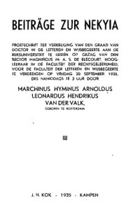 Marchinus van der Valk — Beiträge zur Nekyia