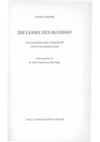 Georg Grimm — Die Lehre des Buddho, Teil 1