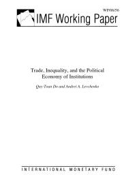 Andrei A. Levchenko; Quý Toàn Ðo — Trade, Inequality, and the Political Economy of Institutions