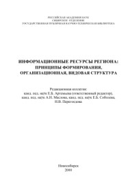 Е.Б. Артемьева — ИНФОРМАЦИОННЫЕ РЕСУРСЫ РЕГИОНА: ПРИНЦИПЫ ФОРМИРОВАНИЯ, ОРГАНИЗАЦИОННАЯ, ВИДОВАЯ СТРУКТУРА