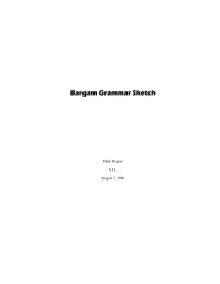 Hepner Mark. — Bargam Grammar Sketch