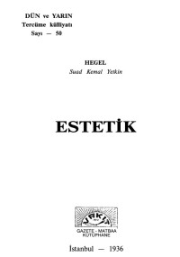 Hegel — Estetik