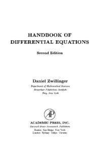 Daniel Zwillinger (Auth.) — Handbook of Differential Equations