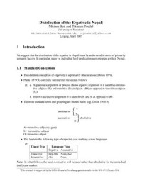 Butt Miriam, Poudel Tikaram. — Distribution of the Ergative in Nepali