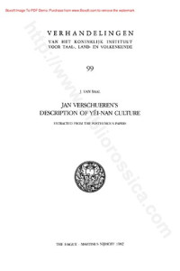 J. Verschueren, J Van Baal — Jan Verschueren's Description of Yéi-Nan Culture