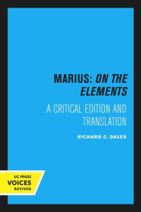 Richard C. Dales — Marius: On The Elements