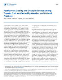 Bartz J.A., Sargent S.A., Scott J.W. — Postharvest Quality and Decay Incidence among Tomato Fruit as Affected by Weather and Cultural Practices