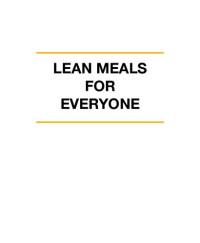 Dr Jonathan S. Lee — Lean Meals for Everyone