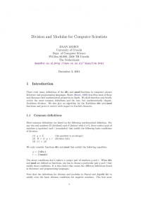 Daan Leijen — [Article] Division and Modulus for Computer Scientists