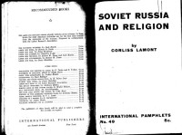 Corliss Lamont — Soviet Russia and religion, (International pamphlets)