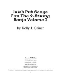 Kelly Griner — Irish Pub Songs for 5-String Banjo Vol 1