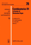 A. Barlotti, P.V. Ceccherini and G. Tallini (Eds.) — Combinatorics ’81 in honour of Beniamino Segre, Proceedings of the International Conference on Combinatorial Geometrics and their Applications