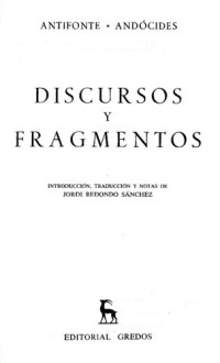 Antifonte Y Andocides — Discursos Y Fragmentos