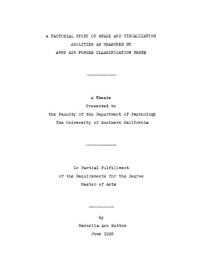 Sutton, Marcella Ann — A factorial study of space and visualization abilities as measured by Army Air Force classification tests