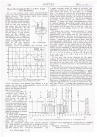 Glagolewa-Arkadiewa A. — Short Electromagnetic Waves of Wave-length up to 82 Microns. Nature 1924