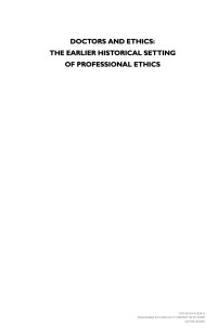Andrew Wear, Johanna Geyer-Kordesch, Roger Kenneth French — Doctors and Ethics : the earlier historical setting of professional ethics