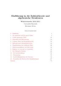 Michael Stoll — Einführung in die Zahlentheorie und algebraische Strukturen [Lecture notes]