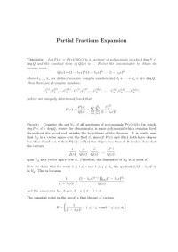 David G. Wagner — Partial Fractions Expansion [expository notes]