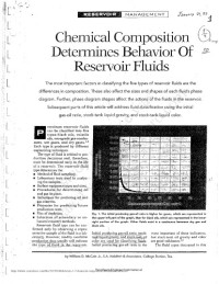 W.D McCain — Chemical Compositions Determines Behavior of Reservoir Fluids