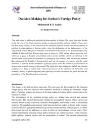 Mohammed B. E. Saaida — Decision-Making for Jordan’s Foreign Policy