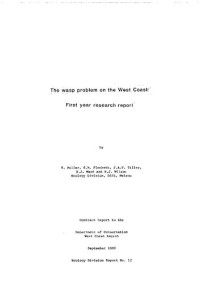 Henrik Moller; Geoff Plunkett — The European Wasp Problem on the West Coast: First year research report 1988 (New Zealand)